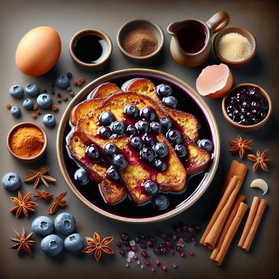 Image of Rum Spiced French Toast with Blueberry Sauce