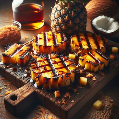 Image of Rum Spiked Grilled Pineapple with Toasted Coconut