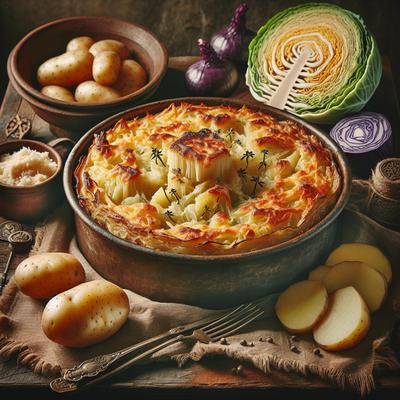 Image of Rumbledethumps Celtic Potato Cabbage Cheese Gratin