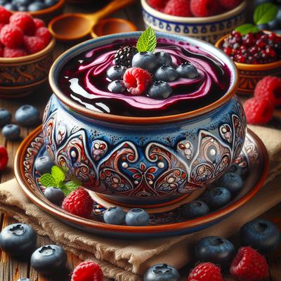 Image of Russian Blueberry and Raspberry Pudding