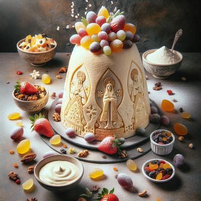 Image of Russian Easter Dessert Cyrnaya Pascha