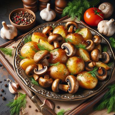 Image of Russian Roasted Potatoes with Mushrooms