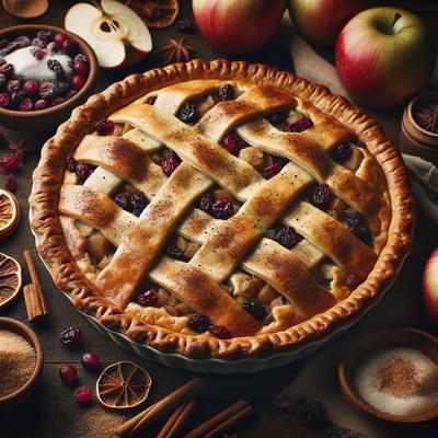 Image of Rustic Apple and Dried Cranberry Pie