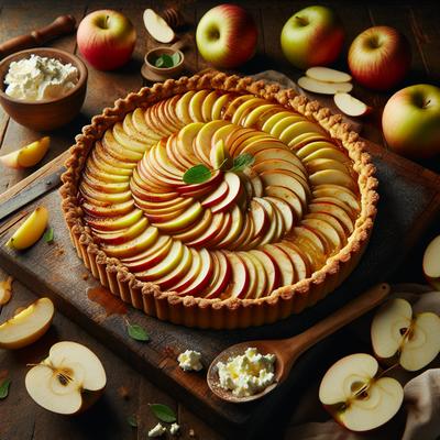 Image of Rustic Apple Tart with Rich Cream Cheese Crust