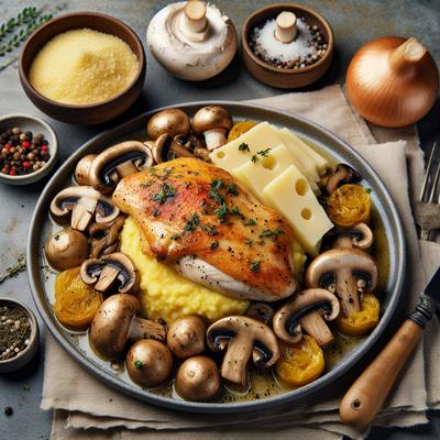 Image of Rustic Chicken with Mushrooms Gruyre Polenta