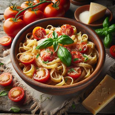 Image of Rustic Mediterranean Pasta with Tomatoes