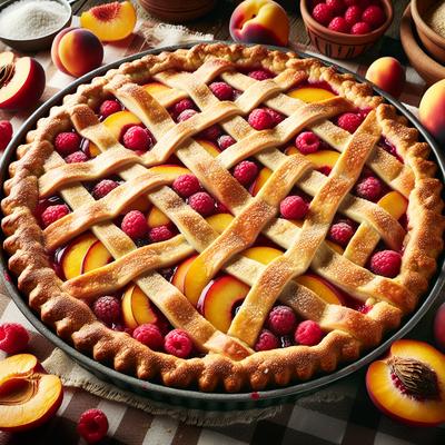 Image of Rustic Nectarine and Raspberry Crostata with Cornmeal Crust