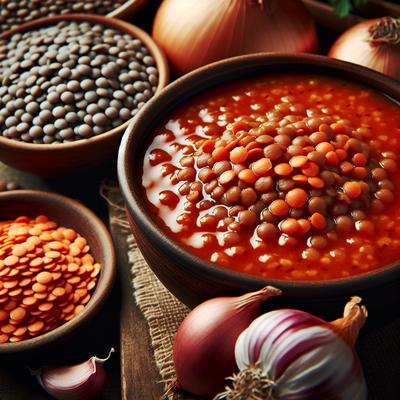 Image of Rustic Red Lentil Soup Only 4 Ingredients