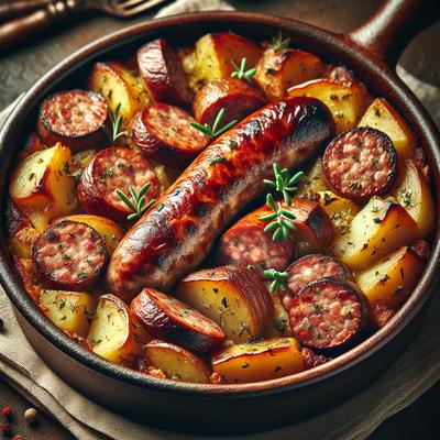 Image of Rustic Sausage with Potatoes Casserole