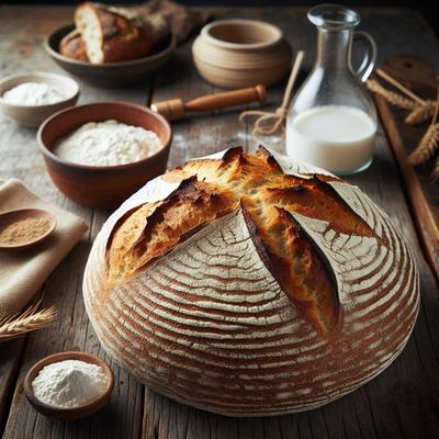 Image of Rustic Sourdough Bread with Starter