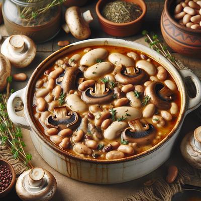 Image of Rustic White Bean and Mushroom Casserole