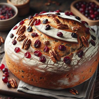 Image of Rye W Dried Cranberries and Toasted Pecans a B M Dough Cycle