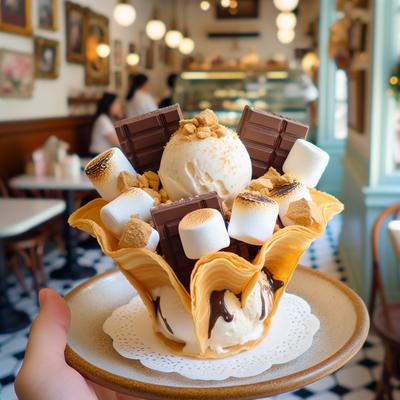 Image of S Mores Sundae with a Twist in Crepe Cups