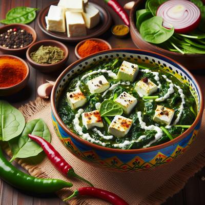 Image of Saag Paneer Panir Indian Spinach and Cheese