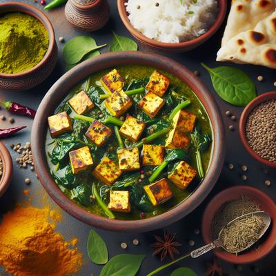 Image of Saag Tofu Indian Tofu with Spinach