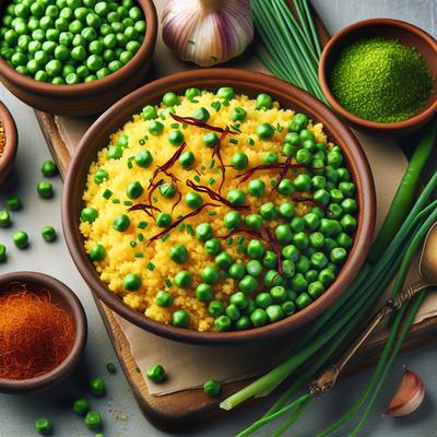 Image of Saffron Couscous with Fresh Peas and Chives