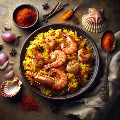 Image of Saffron Rice with Shrimp and Scallops