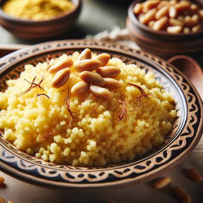Image of Saffron Scented Couscous with Pine Nuts
