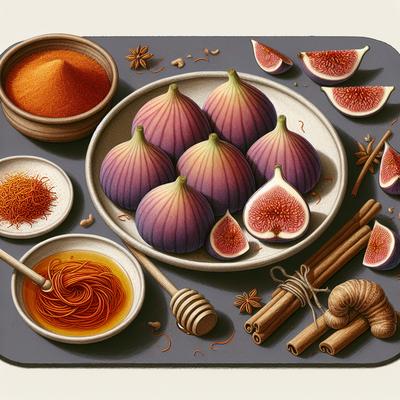 Image of Saffron Scented Fresh Figs with Cinnamon and Honey