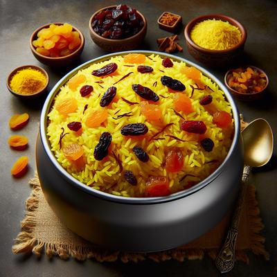 Image of Saffron Scented Fruity Yellow Rice Rice Cooker