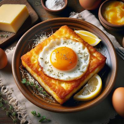 Image of Saganaki Fried Cheese with Egg