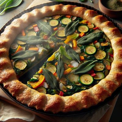 Image of Sage Spring Veggies Pie in a Brown Rice Crust