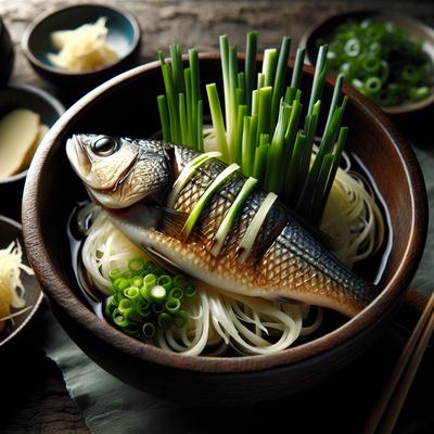 Image of Sake Steamed Sea Bass W Ginger Green Onions