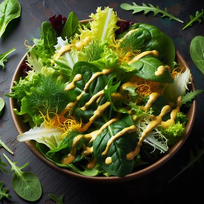 Image of Salad Greens with Honey Mustard Dressing