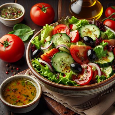 Image of Salad Greens with Italian Dressing