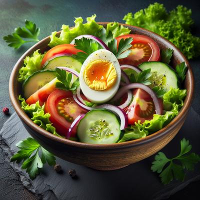 Image of Salad with Hard Boiled Egg