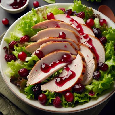 Image of Salad with Turkey and Cranberry Dressing