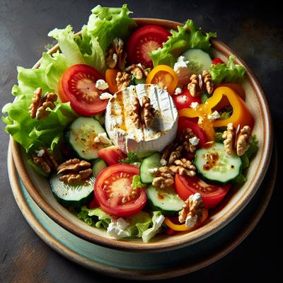 Image of Salad with Walnut Vinaigrette and Warm Chevre