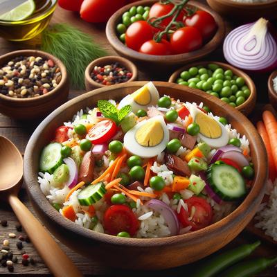 Image of Salada De Arroz Rice Salad Portuguese Brazil