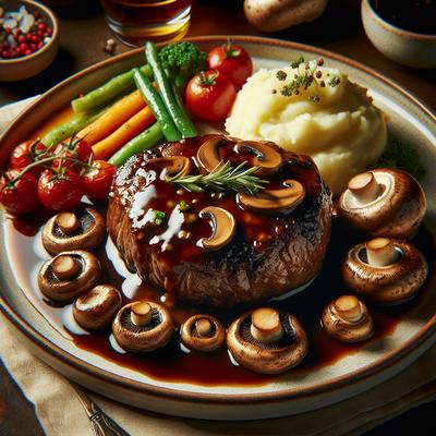 Image of Salisbury Steak with Mushroom Wine Sauce