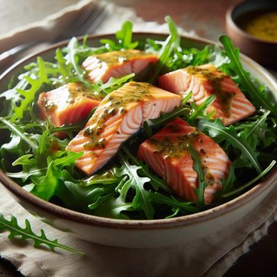 Image of Salmon and Arugula Salad with Dijon Vinaigrette