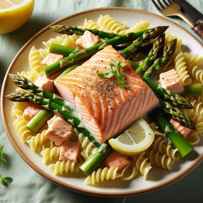 Image of Salmon and Asparagus Pasta