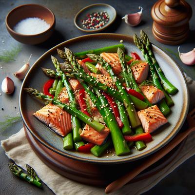 Image of Salmon and Asparagus Stir Fry