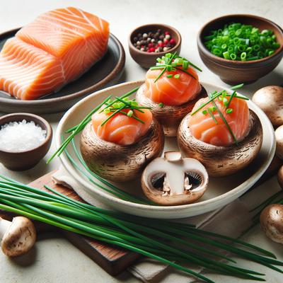 Image of Salmon and Chive Stuffed Mushrooms