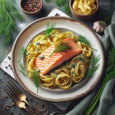 Image of Salmon and Dill Fettuccine