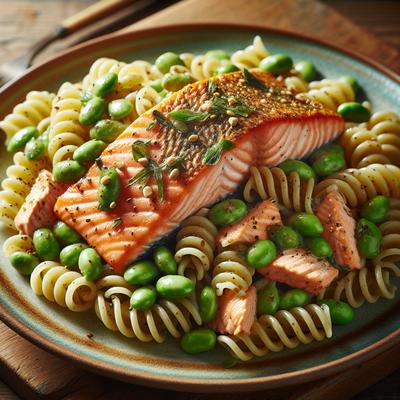 Image of Salmon and Edamame Pasta Salad