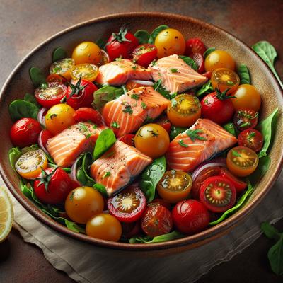 Image of Salmon and Plum Tomato Salad