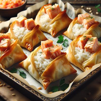 Image of Salmon and Rice Phyllo Packets