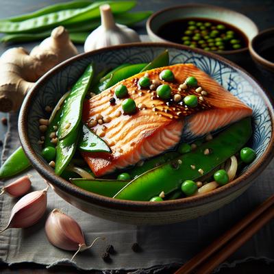 Image of Salmon and Snow Pea Stir Fry