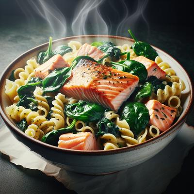 Image of Salmon and Spinach Pasta