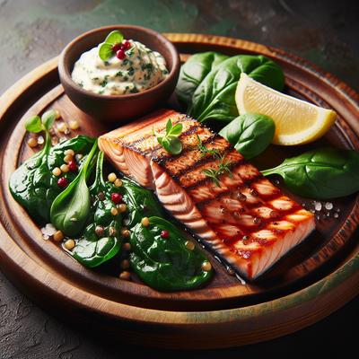Image of Salmon and Spinach with Tartare Cream