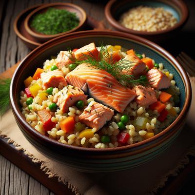 Image of Salmon Barley Pilaf