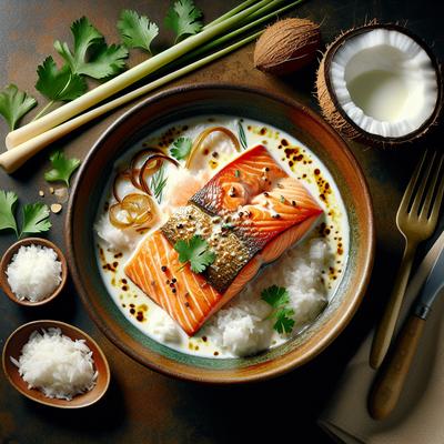 Image of Salmon Braised in Coconut Milk