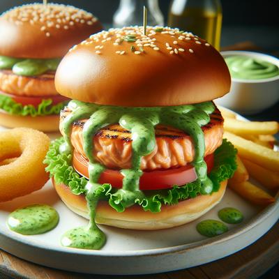 Image of Salmon Burgers W Green Goddess Sauce
