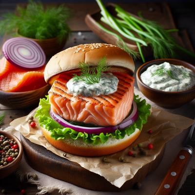 Image of Salmon Burgers with Dill Tartar Sauce