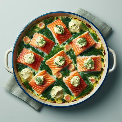 Image of Salmon Casserole with Dill Butter